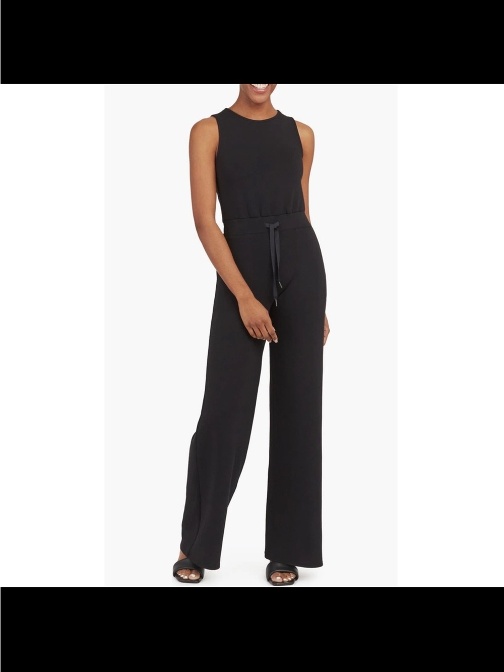 Spanx Air Essentials Sleeveless Jumpsuit Large NWT Black